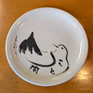 都鳥が描かれた団子皿